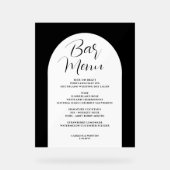Arche simple et élégante, Noir, Bar Mariage Menu B (Recto)
