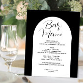Arche simple et élégante, Noir, Bar Mariage Menu B