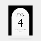 Arche simple et élégante, noir, Mariage Numéros de (Recto)