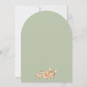 Arched Blue Bow Oh Deer Baby shower Invitation Kaart (Achterkant)