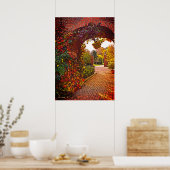 ARCHED BRICK ENTRYWAY, HERFST FOLIAGE, GARDEN BEYO POSTER (Keuken)