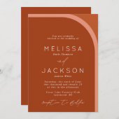 Arched Desert Terra Cotta Modern Wedding Kaart (Voorkant / Achterkant)