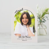 Arched Grad Announcement Invitation with Photo Kaart (Staand voorkant)