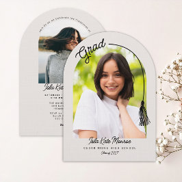Arched Grad Announcement Invitation with Photo Kaart