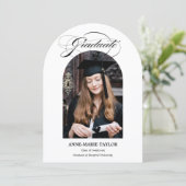 Arched Photo and Script Graduate Announcement Kaart (Staand voorkant)