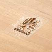 Arched Photo Elegant Script Save the Date Acryl Uitnodigingen (Laagn)