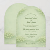 Arched Soft Green Wedding Invitation (Devant / Derrière)