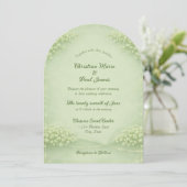 Arched Soft Green Wedding Invitation (Debout devant)