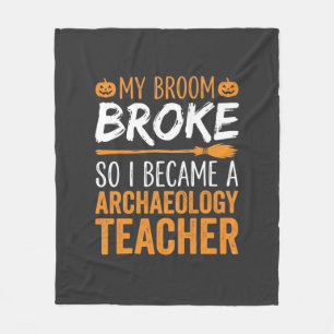 Archeologie Docent Halloween Bezem Gebroken Fleece Deken