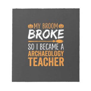 Archeologie Docent Halloween Bezem Gebroken Notitieblok