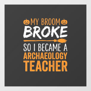 Archeologie Docent Halloween Bezem Gebroken Raamsticker