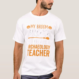 Archeologie Docent Halloween Bezem Gebroken T-shirt