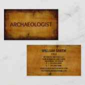 Archéologue Antique Carte de visite brossé (Devant / Derrière)