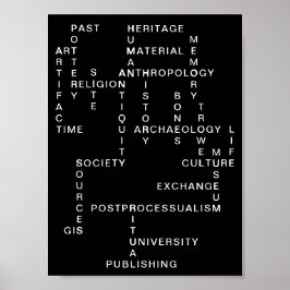 Archeology and anthropology crossword puzzle poster