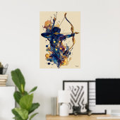 Archer à l'encre fluide abstraite – Art mural mode (Bureau à domicile)