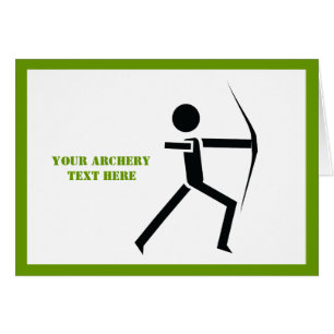 Archer avec arc noir vert arc carte d'accueil