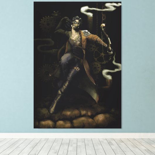 Archer full body with steampunk style canvas afdruk (Insitu (Houten vloer))