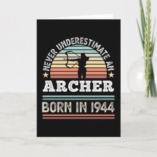 Archer, geboren in 1944 80th Birthday Archery Gift Kaart