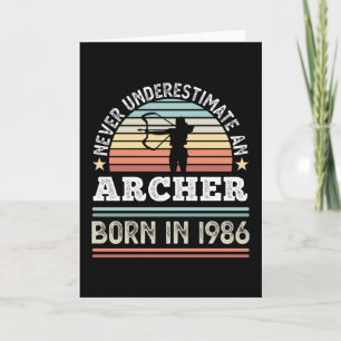 Archer, geboren in 1986 40th Birthday Archery Gift Kaart