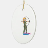 Archer Girl in Camo - Light Keramisch Ornament (Links)