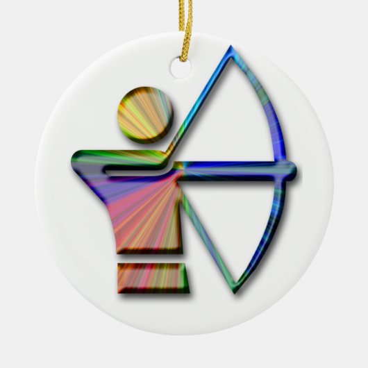 Archer met Bow en Pijl Keramisch Ornament (Voorkant)