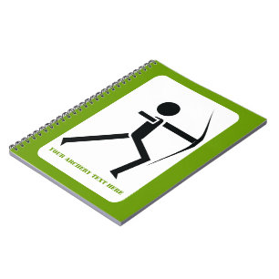 Archer met zijn boog zwarte, groene boogvormer notitieboek