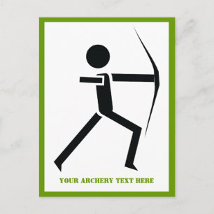 Archer met zijn boogzwarte, groene verticale booga briefkaart