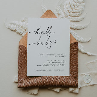 ARCHER Minimalist Baby shower Invitation Kaart