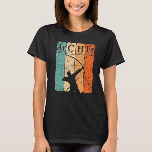 Archer Periodic Table Elements Bow Hunting Archery T-shirt (Voorkant)