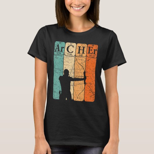 Archer Periodic Table Elements Bow Hunting Archery T-shirt (Voorkant)