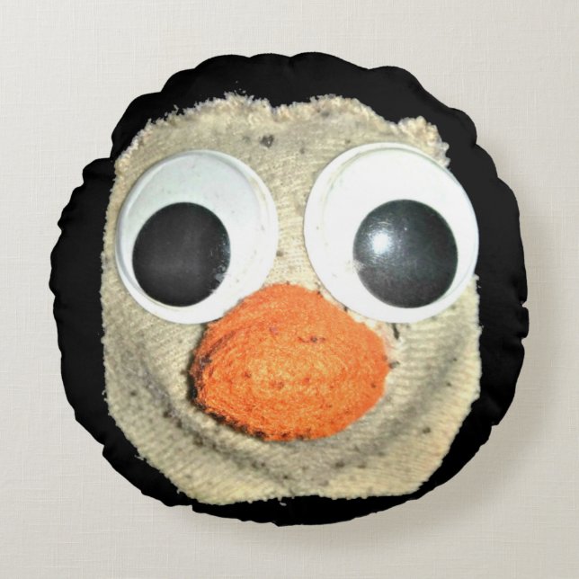 Archer Round Pillow (Googly Eyes) Rond Kussen (Voorkant)