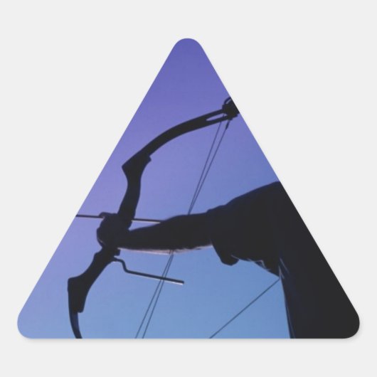 ARCHER SILHOUETTE BOW MAN DRIEHOEK STICKER (Voorkant)