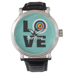 Archer Target Board Love Archery Personated Horloge