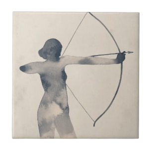 Archeress Waterverf Silhouette Tegeltje