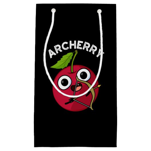 Archerry Funny Fruit Archery Pun Dark BG Klein Cadeauzakje (Voorkant)