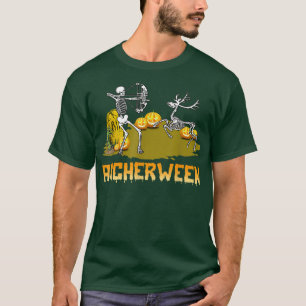 Archerween Skeleton Archery Bow Hunting Halloween T-shirt