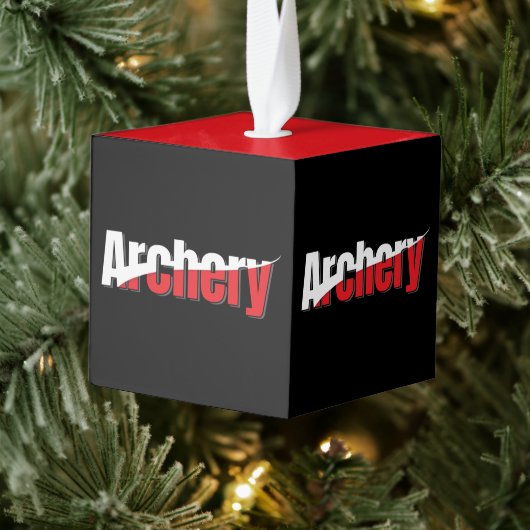 Archery Abstract Swish - Graphic Two-Tone Art Kubus Ornament (Boom)