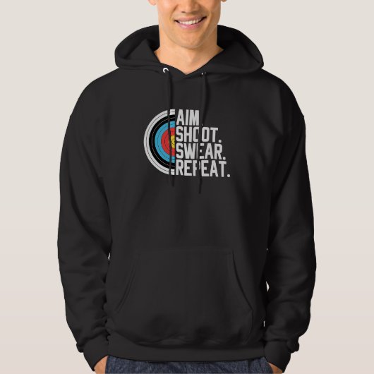 Archery Aim Shoot Swear Target Archer Hoodie (Voorkant)