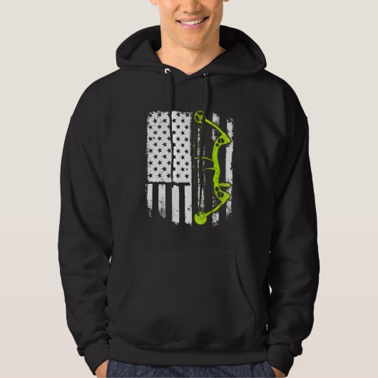 Archery Compound Bow Usa-vlag Hoodie (Voorkant)