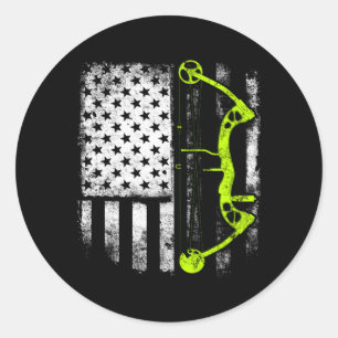 Archery Compound Bow Usa-vlag Ronde Sticker