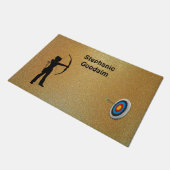 Archery Female Archer silhouette and Target Deurmat (Schuin)