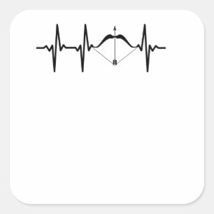 Archery Heartbeat Bow en Arrow Archer Vierkante Sticker