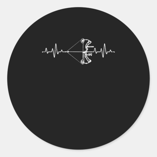 Archery Heartbeat Bow en Arrow Target Ronde Sticker (Voorkant)
