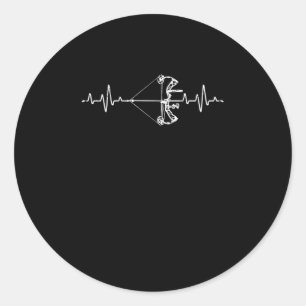 Archery Heartbeat Bow en Arrow Target Ronde Sticker