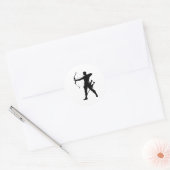 Archery hunter silhouet ronde sticker (Envelop)