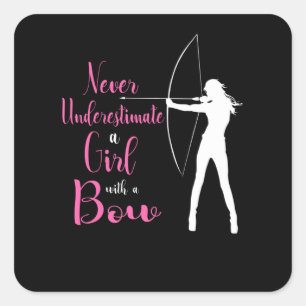Archery mam voor dames en meisjes Arrow Bow jagen Vierkante Sticker