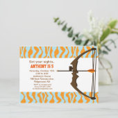 Archery met Colorful Camo Birthday-uitnodiging Kaart (Staand voorkant)