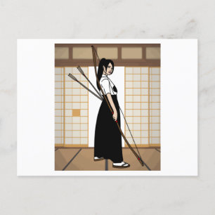 Archery met een buis en een pijltje briefkaart