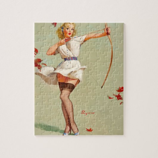 Archery Pin-Up Girl Legpuzzel (Verticaal)