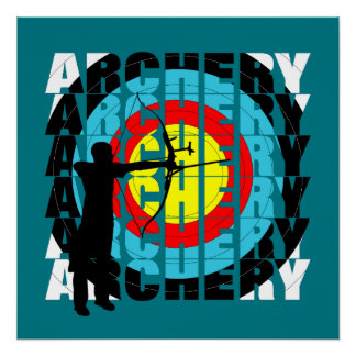 Archery Sport Cool Typografie Archers Grafisch Perfect Poster